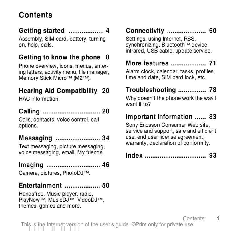 Sony Ericsson Z712 Manuel utilisateur