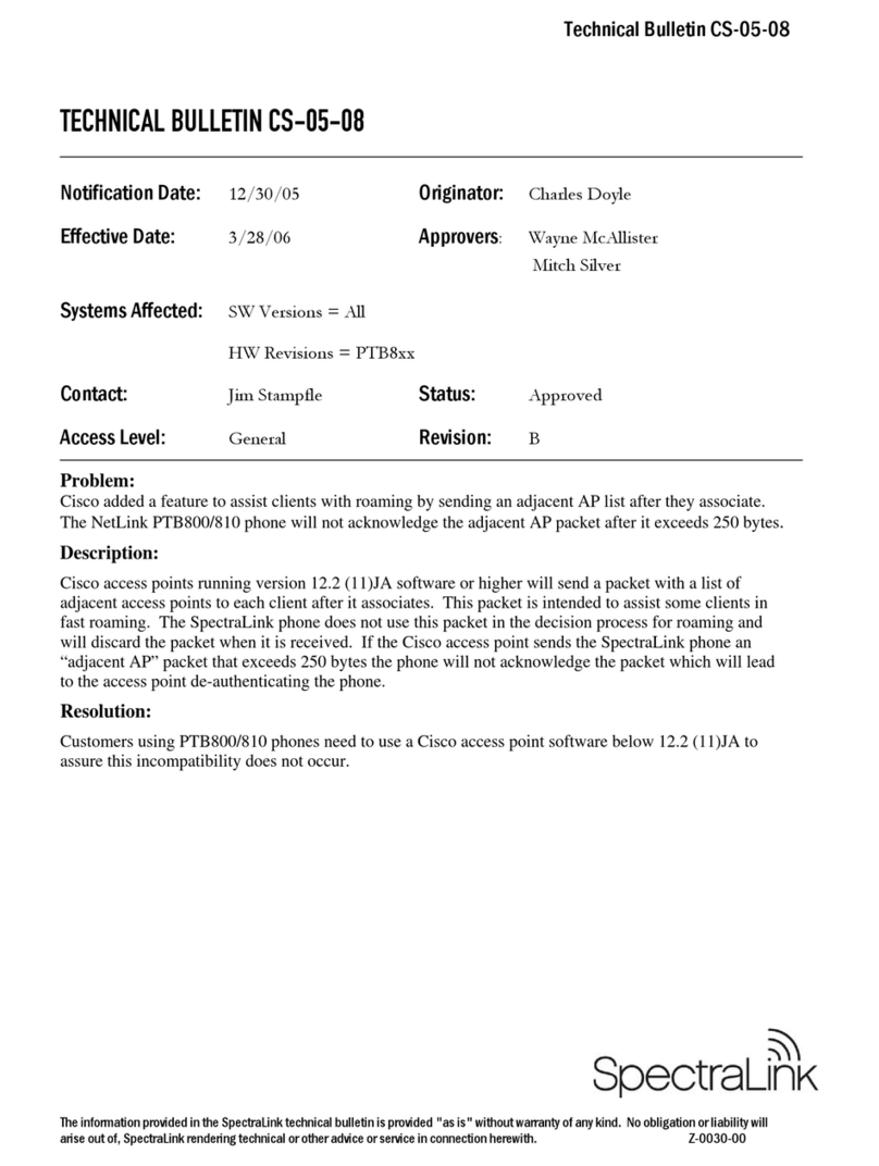 SpectraLink NetLink PTB810 Manuel de service
