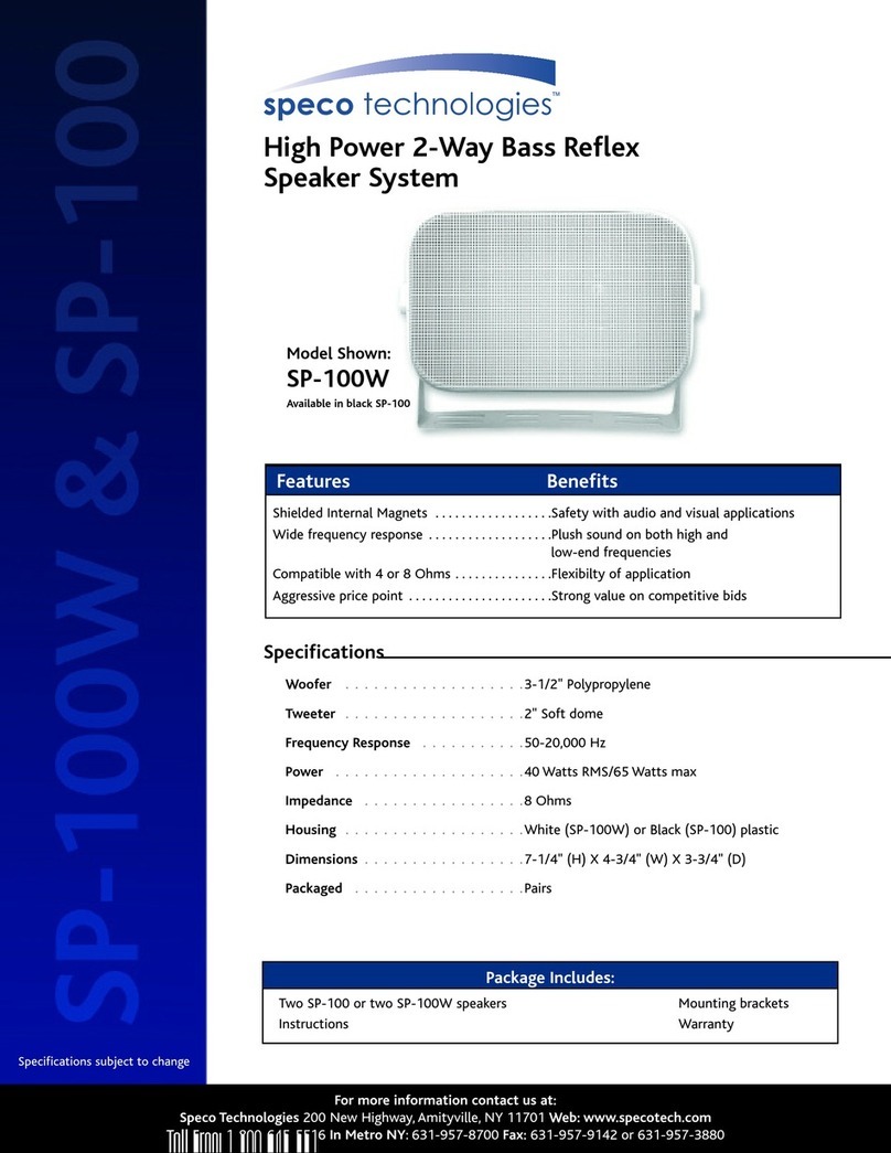 Speco SP-100 Manuel utilisateur
