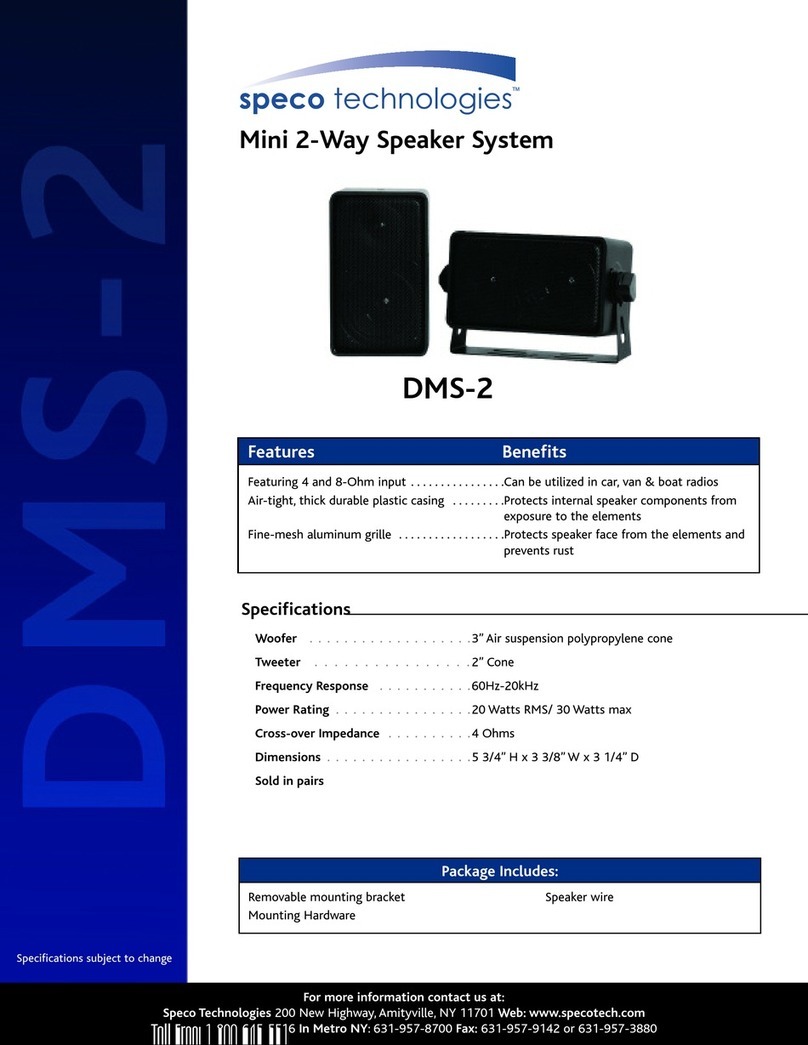 Speco DMS-2 Manuel utilisateur