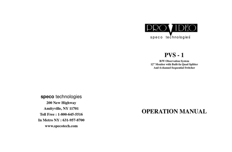 Speco PVS-1 Manuel utilisateur