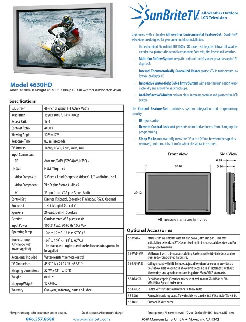 SunBriteTV 4630HD Manuel utilisateur