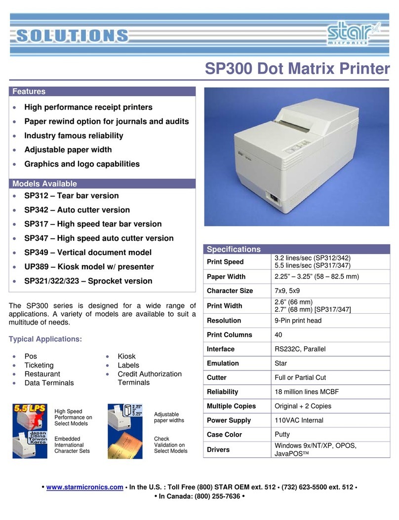 Star Micronics SP300 Series Manuel utilisateur