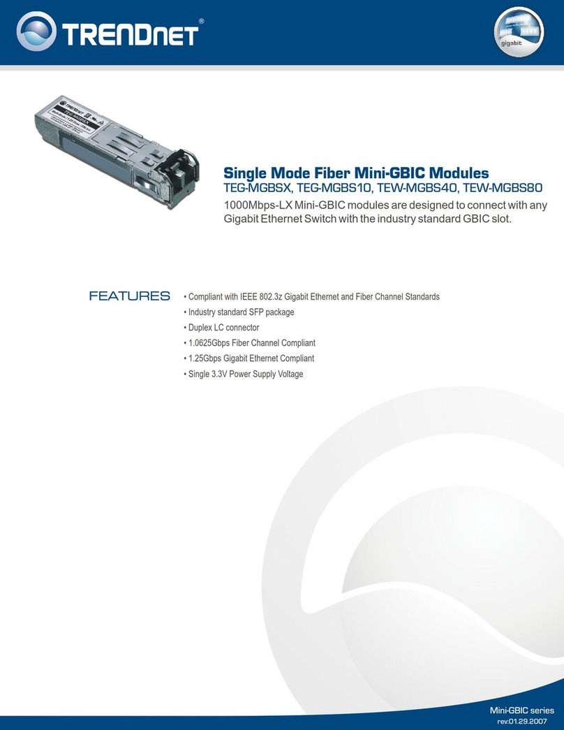 TRENDnet TEG-MGBSX - SFP Transceiver Module Manuel utilisateur
