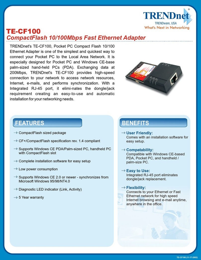 TRENDnet TE-CF100 Manuel utilisateur