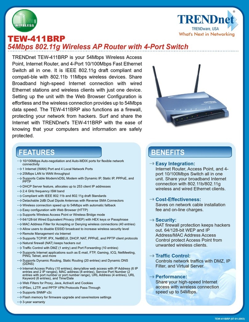 TRENDnet TEW-411BRP Manuel utilisateur