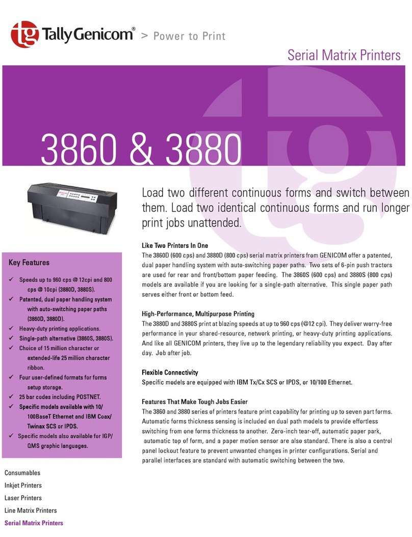 TallyGenicom 3860 Manuel utilisateur