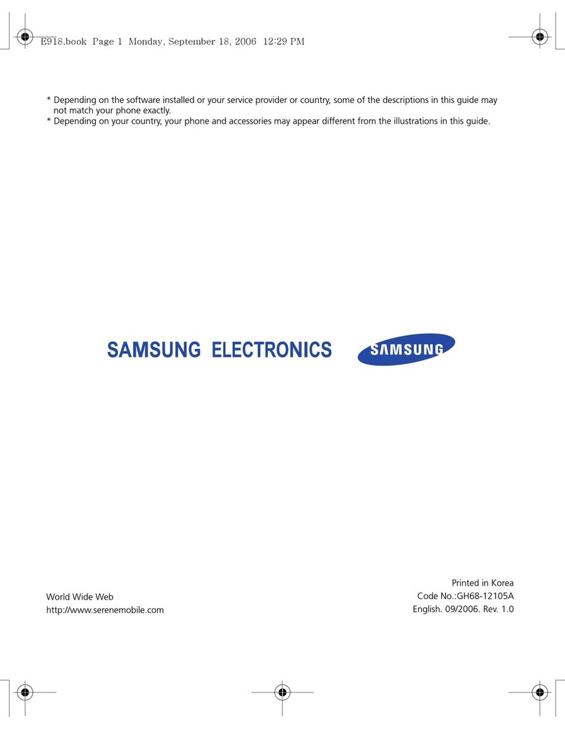 Samsung SGH-E918 Manuel utilisateur Samsung SGH-E918 Manuel utilisateur
