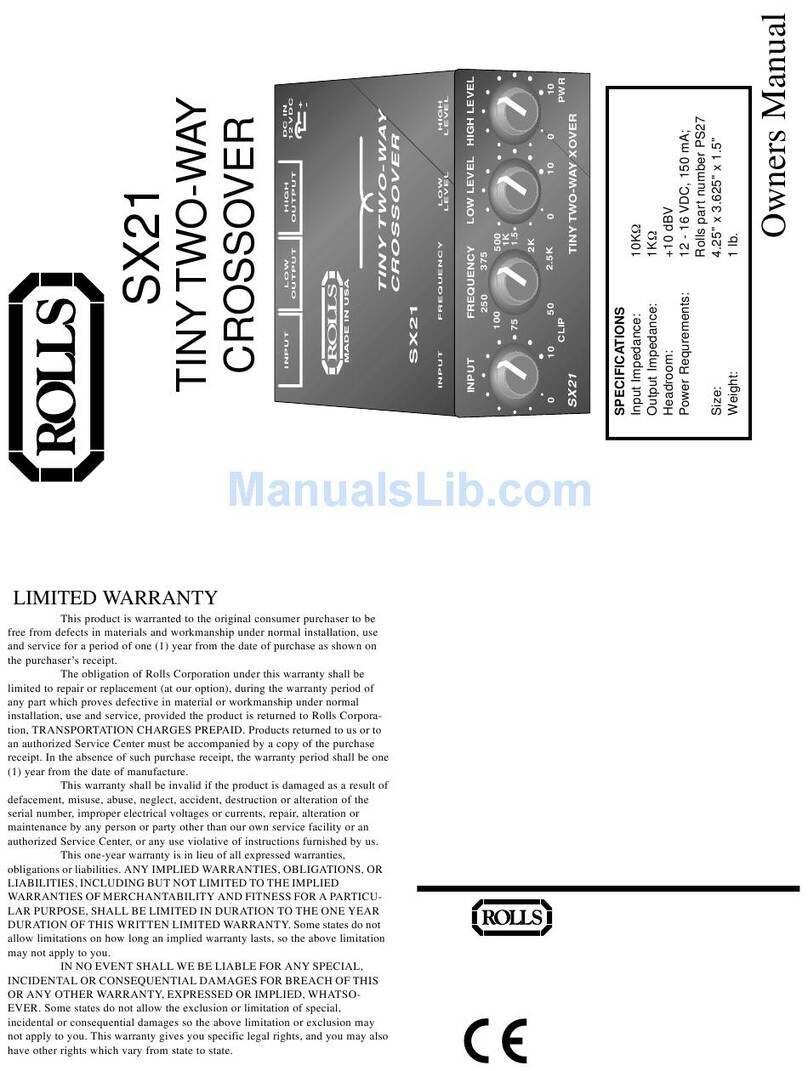 Rolls SX21 Manuel utilisateur