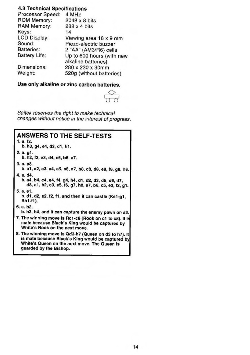 Saitek Chess Partner2 Manuel utilisateur