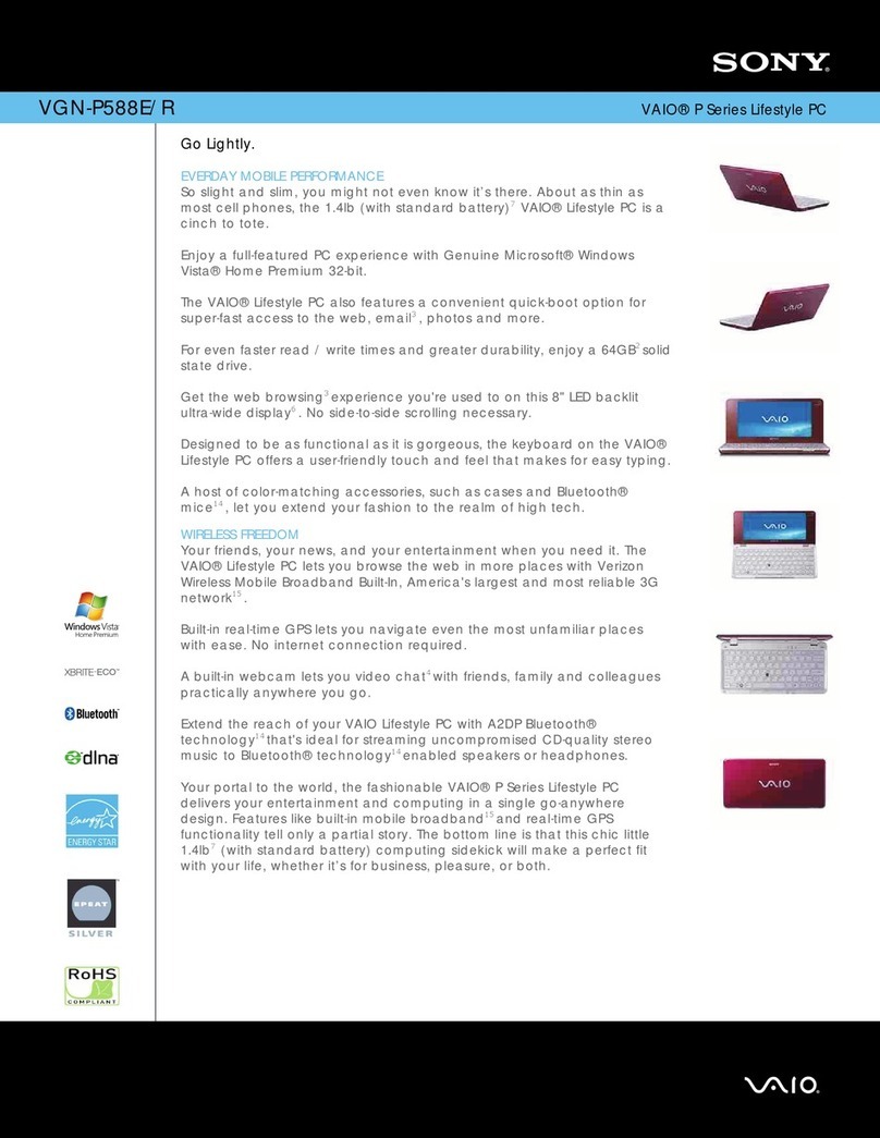 Sony VAIO VGN-P588E Manuel utilisateur