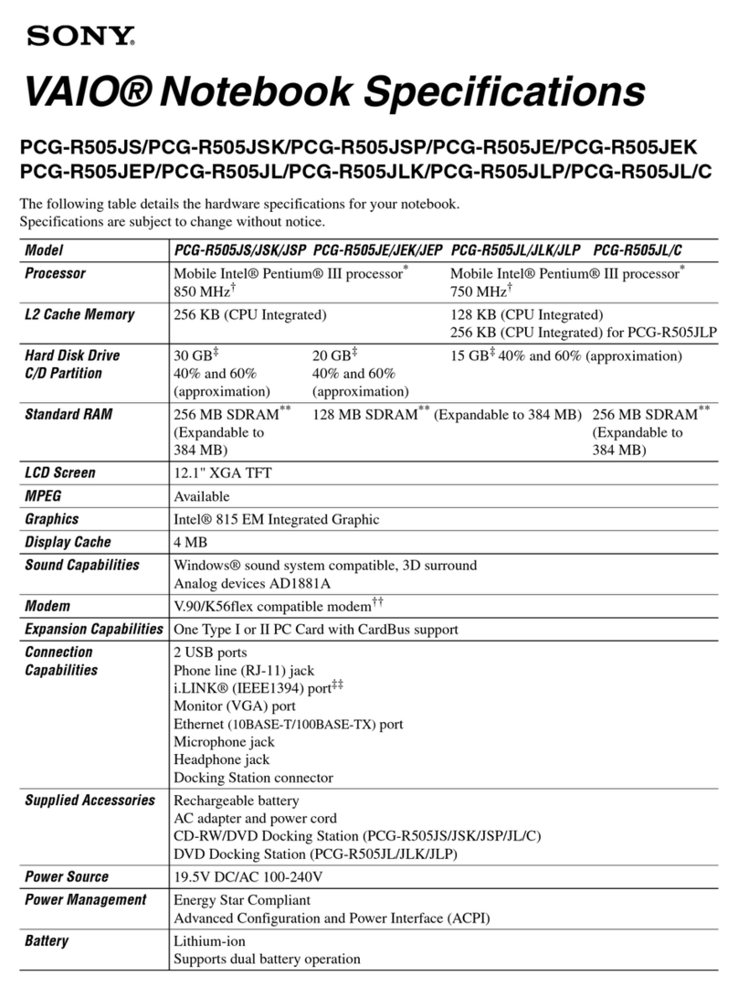 Sony VAIO PCG-R505JE Manuel utilisateur