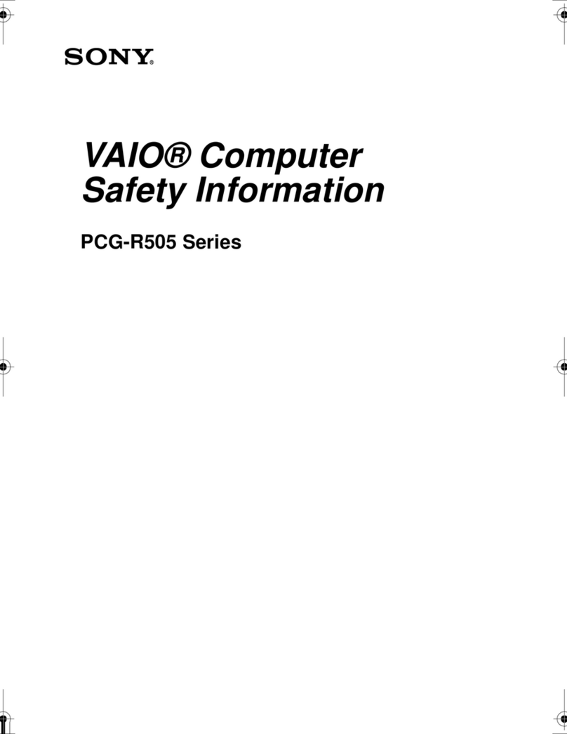 Sony VAIO PCG-R505AFE Instructions originales