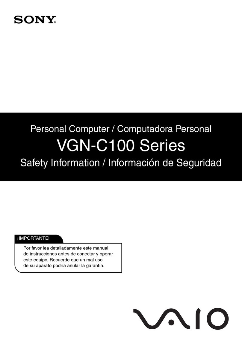 Sony VGN-C140G - VAIO - Core 2 Duo 1.66 GHz Instructions originales