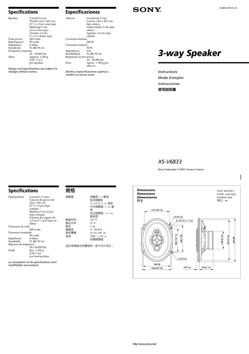 Sony XS-V6833 Manuel utilisateur