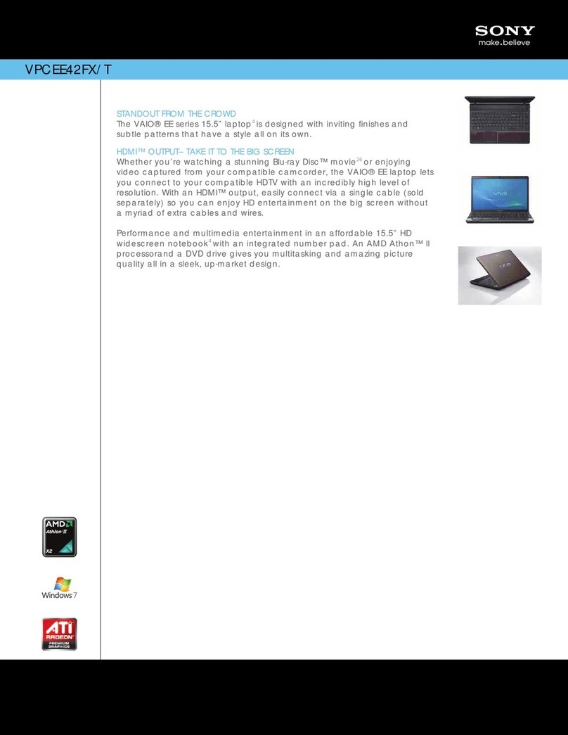 Sony VPCEE42FX Manuel utilisateur