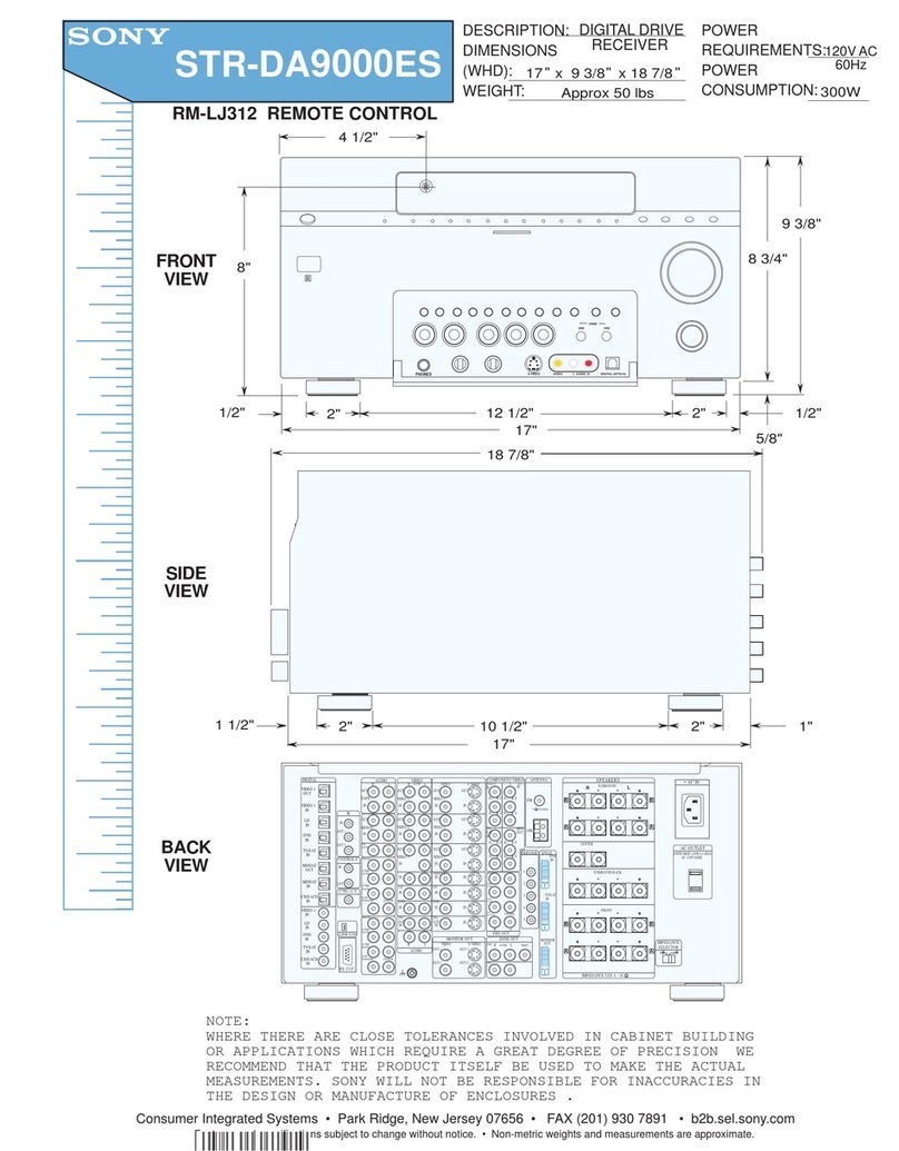 Sony STR-DA9000ES - Fm Stereo/fm-am Receiver Guide de l'utilisateur
