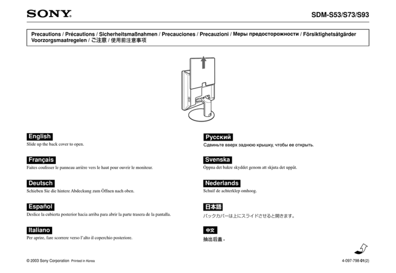 Sony SDM-S53 Manuel d'installation et d'exploitation