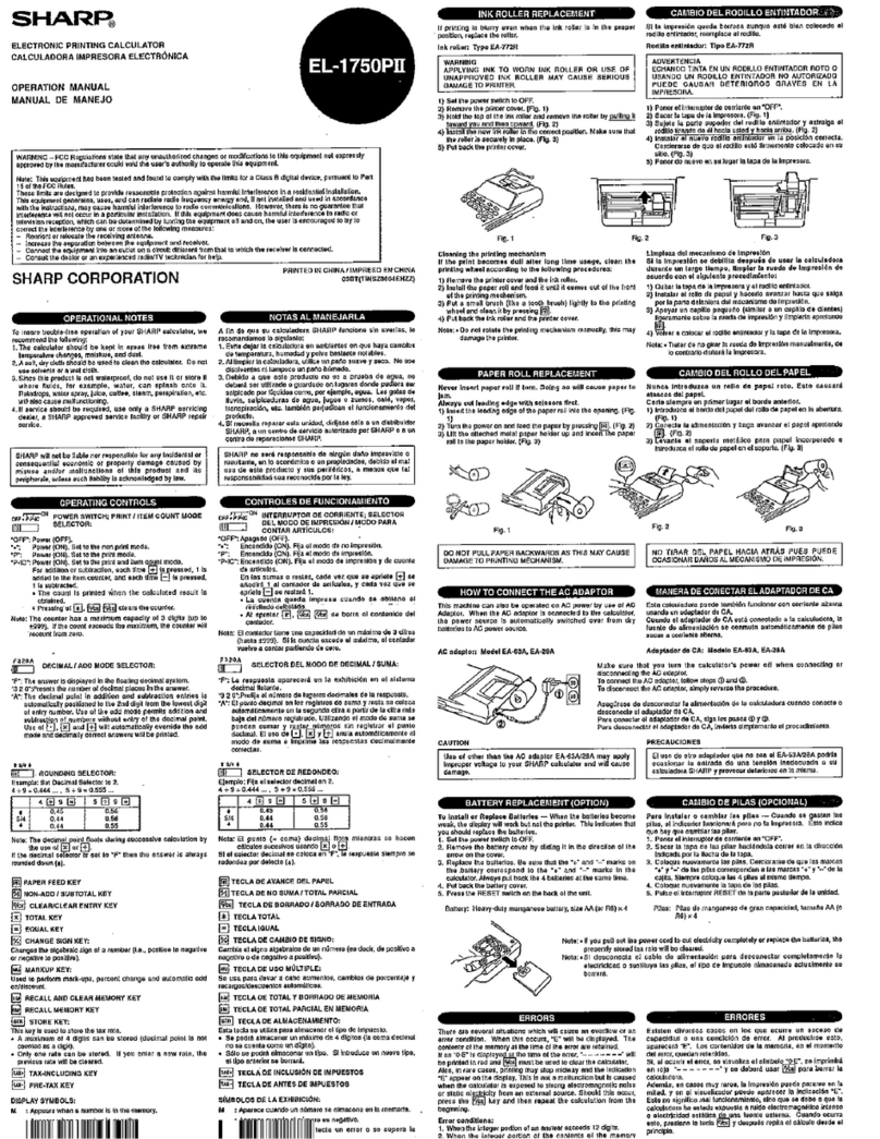 Sharp EL-1750PII Manuel utilisateur