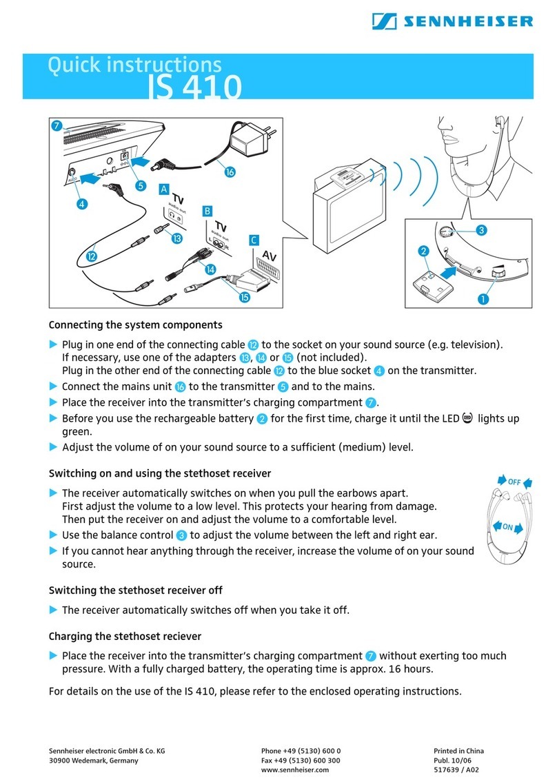 Sennheiser IS 410 Manuel de l'opérateur Sennheiser IS 410 Manuel de l'opérateur