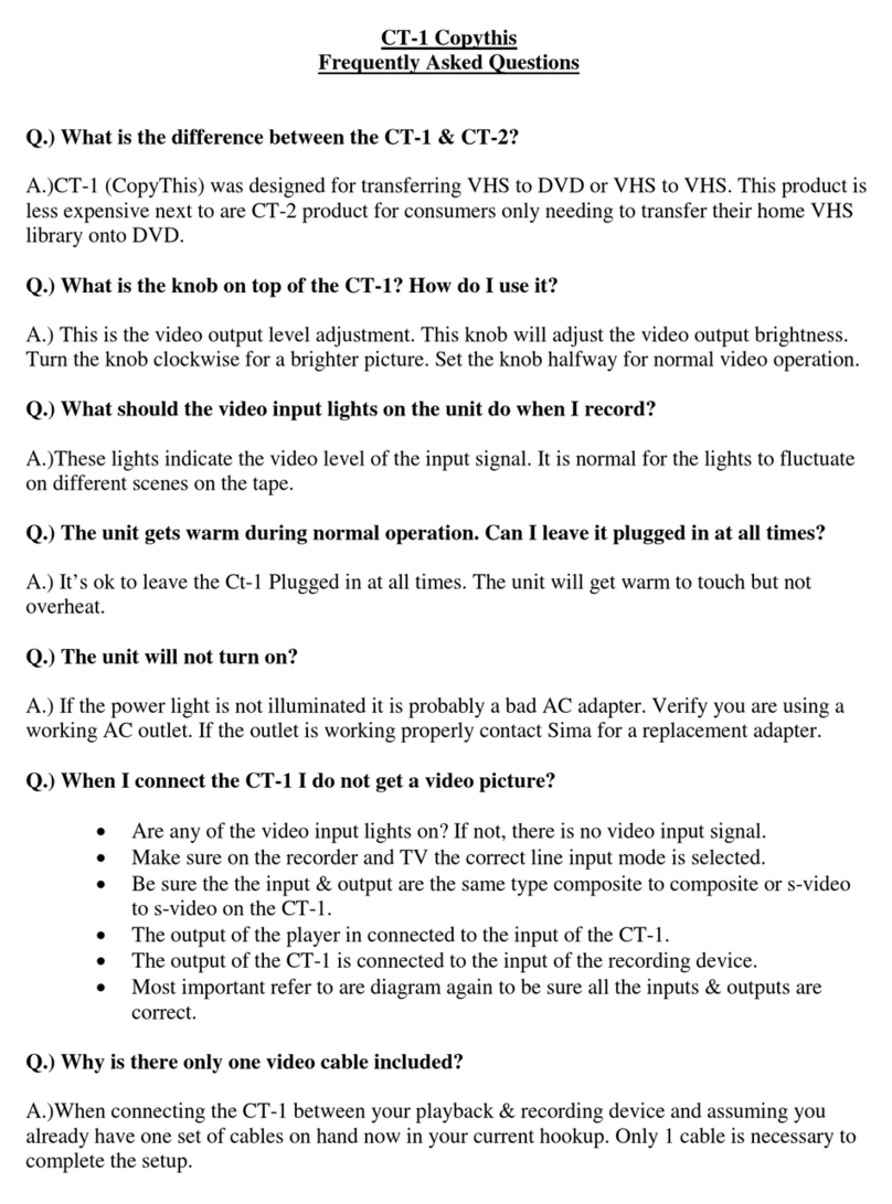 Sima Copythis CT-1 Mode d’emploi Sima Copythis CT-1 Mode d’emploi