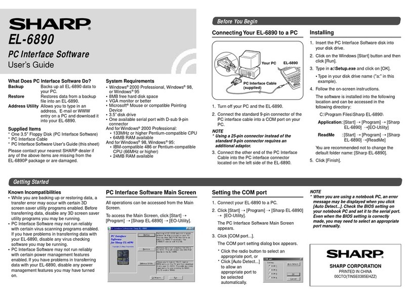 Sharp EL-6890 Guide de démarrage rapide