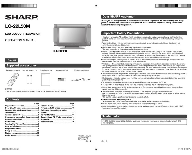 Sharp LC-22L50M Manuel utilisateur