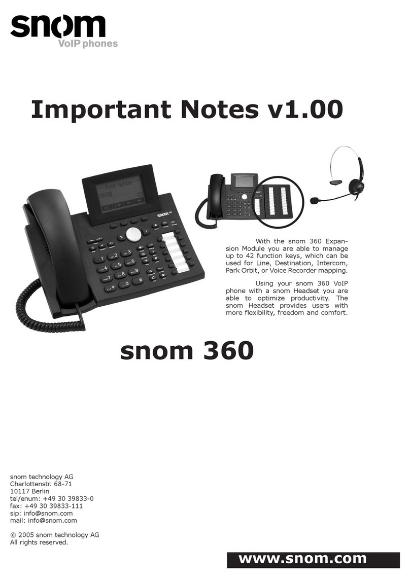Snom 360 Guide de démarrage rapide