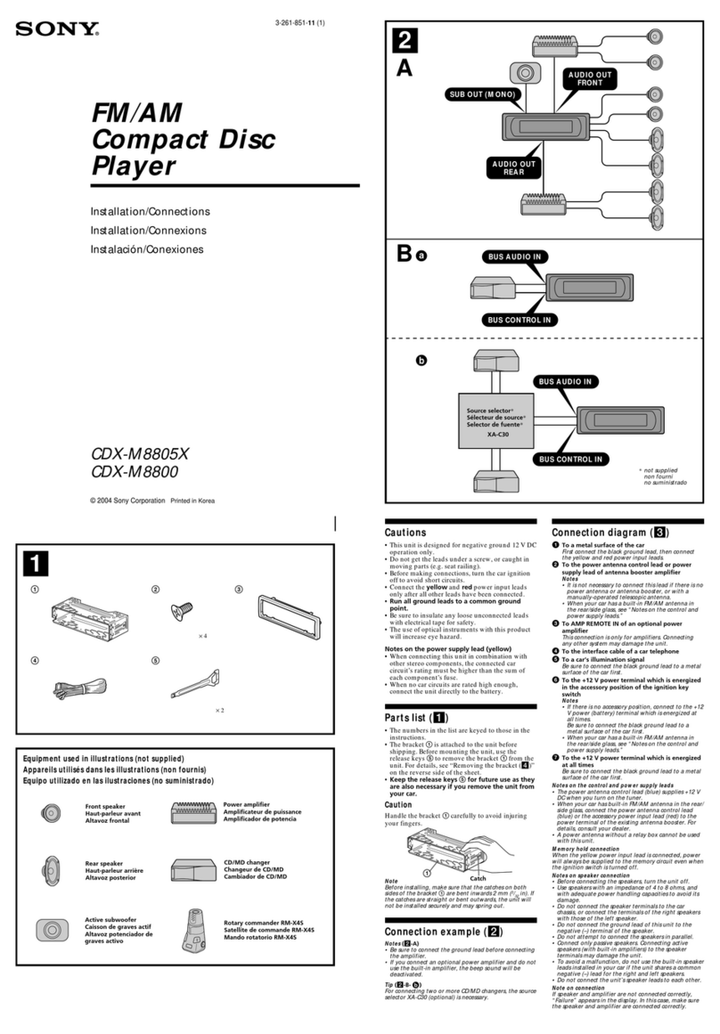 Sony CDX-M8800 - Fm/am Compact Disc Player Guide produit