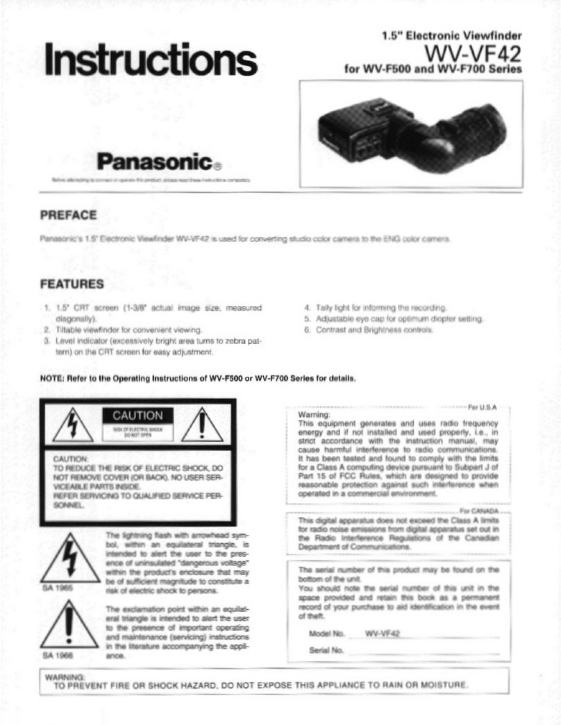 Panasonic WV-VF42 Manuel utilisateur