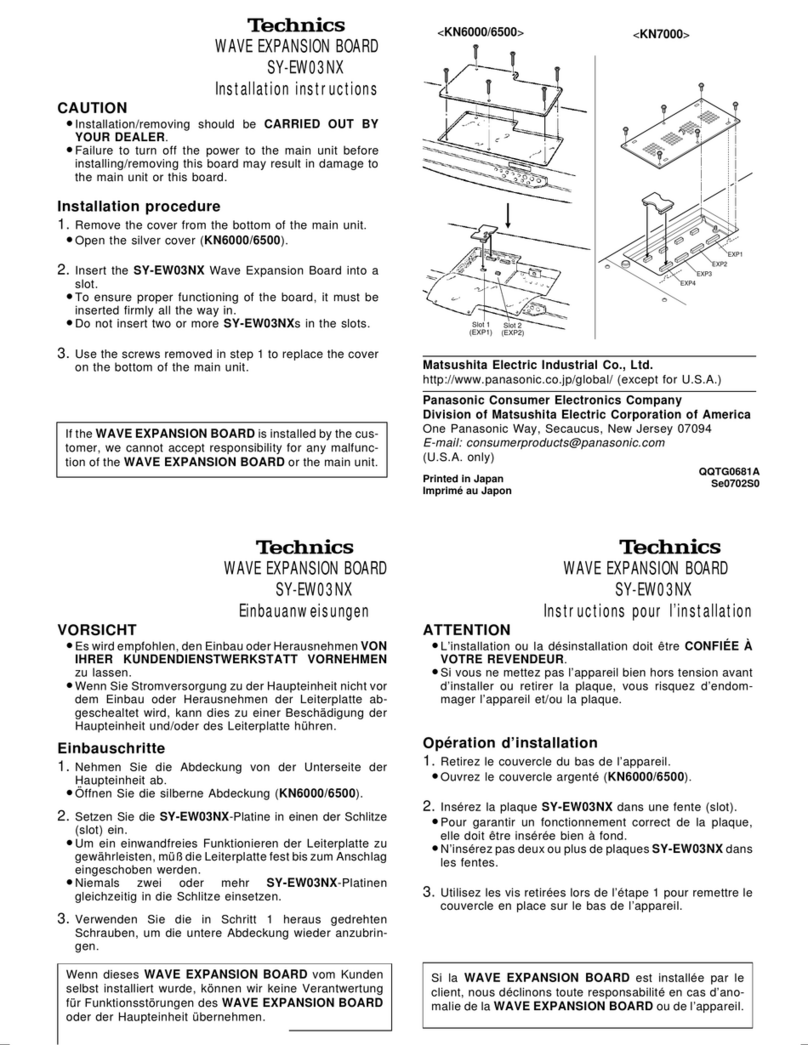 Technics SY-EW03NX Manuel utilisateur