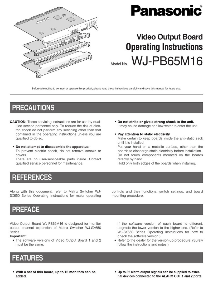 Panasonic WJPB65M16 - VIDEO OUTPUT BOARD-WJSX650... Manuel utilisateur
