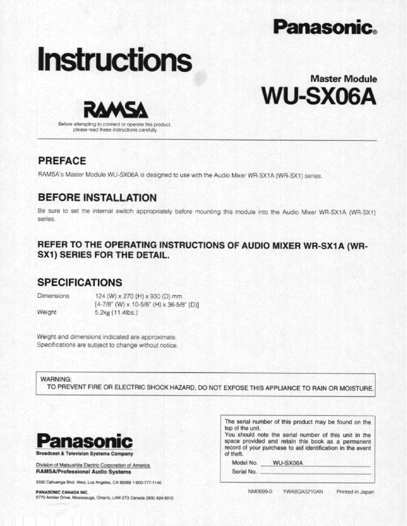 Panasonic WU-SX06 Manuel utilisateur