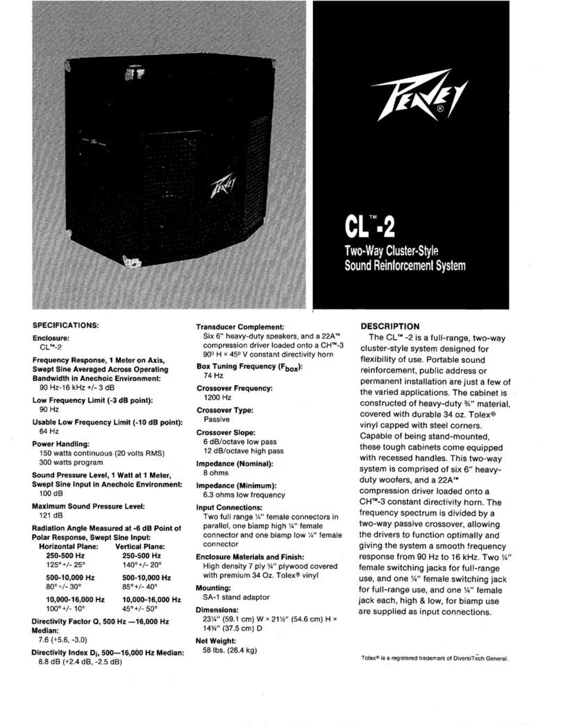 Peavey CL-2 Manuel utilisateur