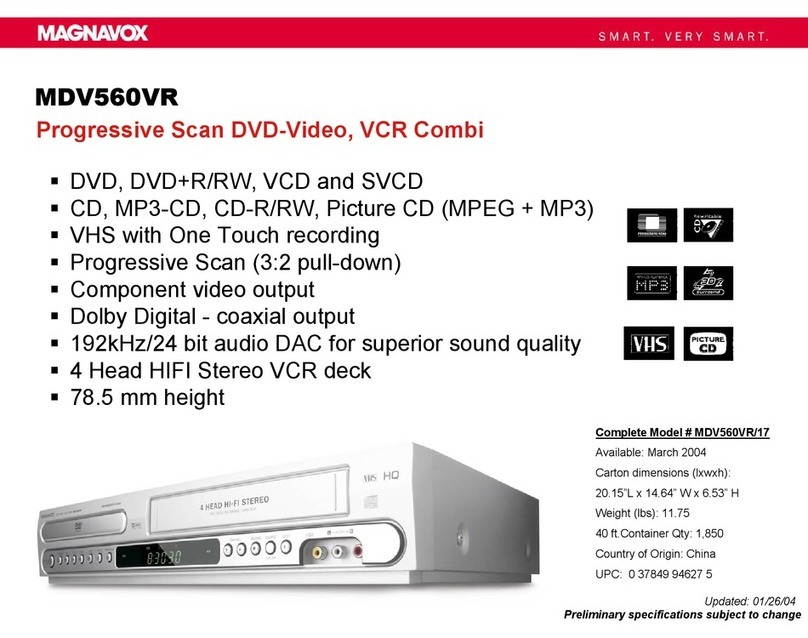 Magnavox MDV560VR - Dvd/vcr Player Manuel utilisateur