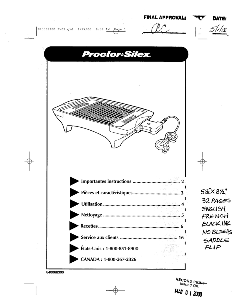 Proctor-Silex 31530 Manuel utilisateur