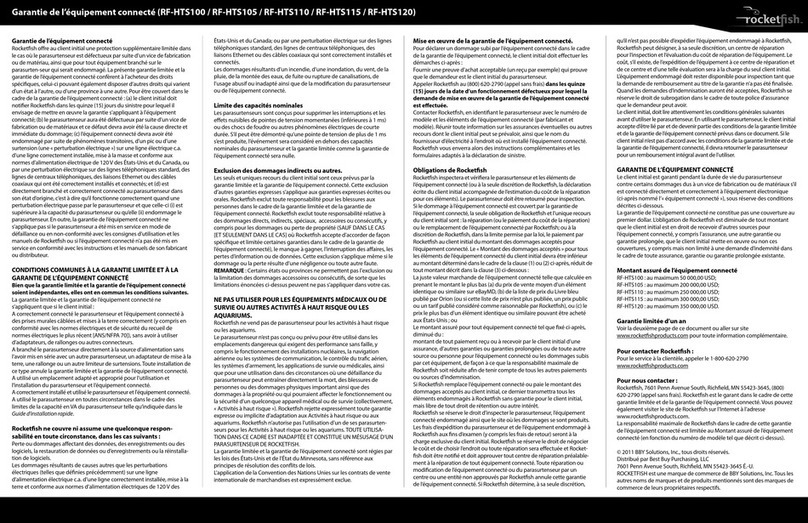 Rocket Fish RF-HTS100 Feuille d'instructions