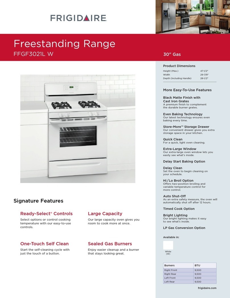 Frigidaire FFGF3021LB Manuel utilisateur