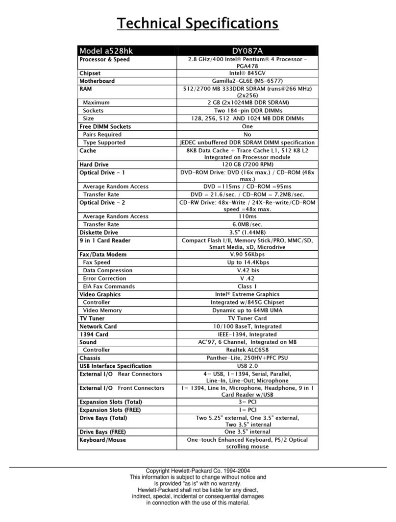 HP A524x - Pavilion - 512 MB RAM Manuel d'instructions