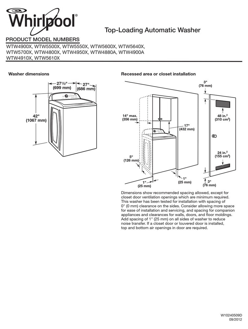 Whirlpool WTW5500X Series Manuel