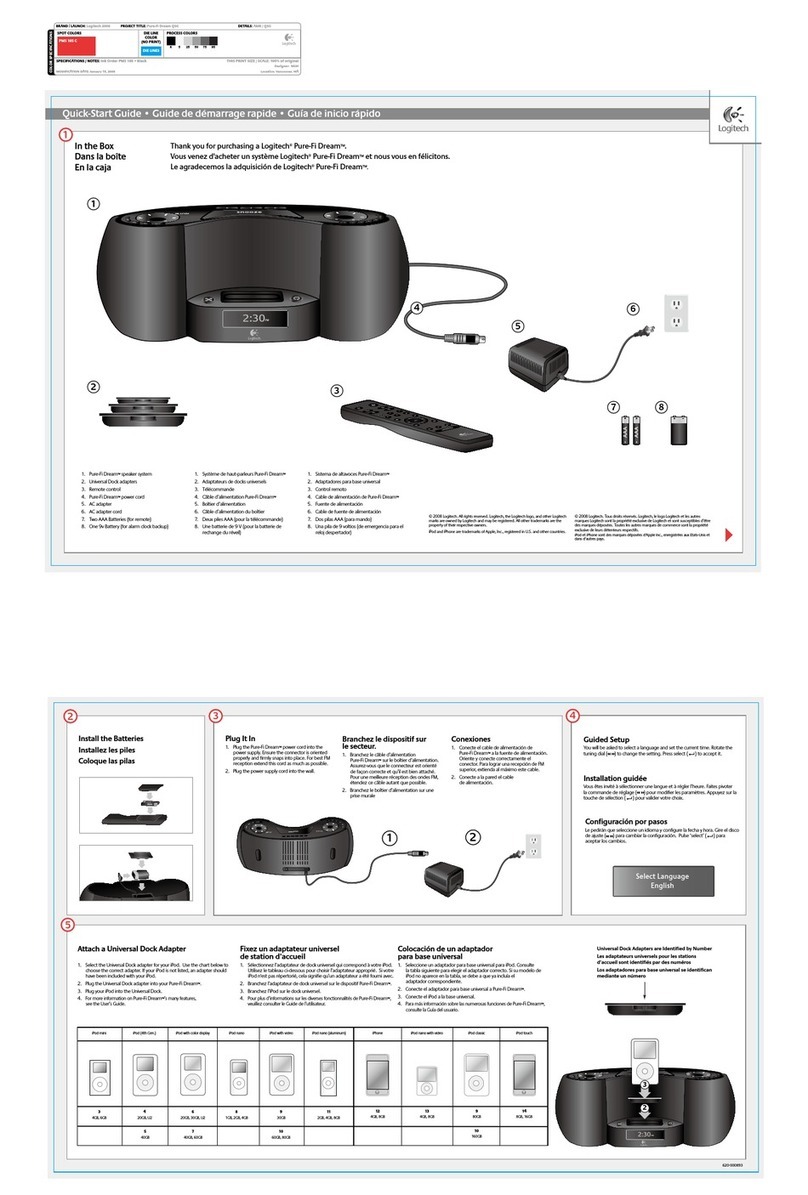 Logitech 984-000049 - Pure-Fi Dream Speaker Sys Manuel utilisateur