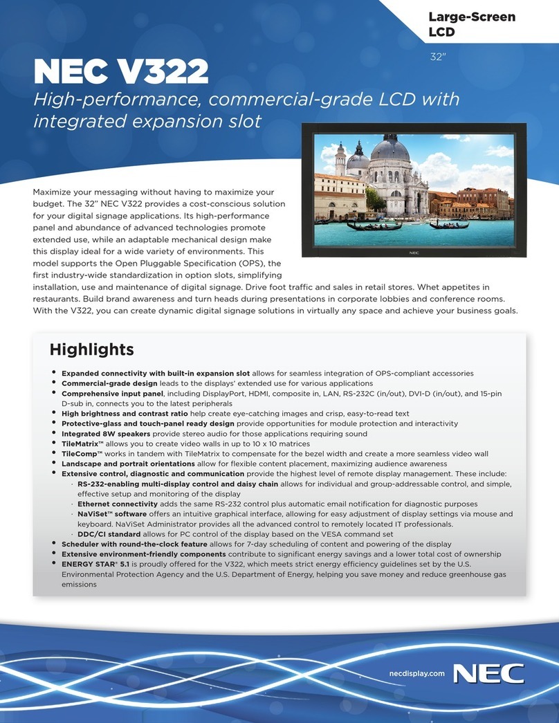 NEC MultiSync V322 Manuel utilisateur