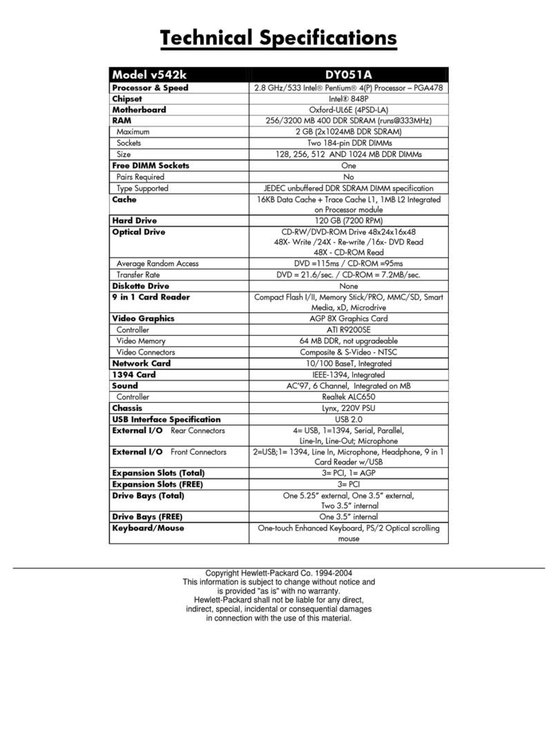 HP Pavilion v500 - Desktop PC Manuel d'instructions