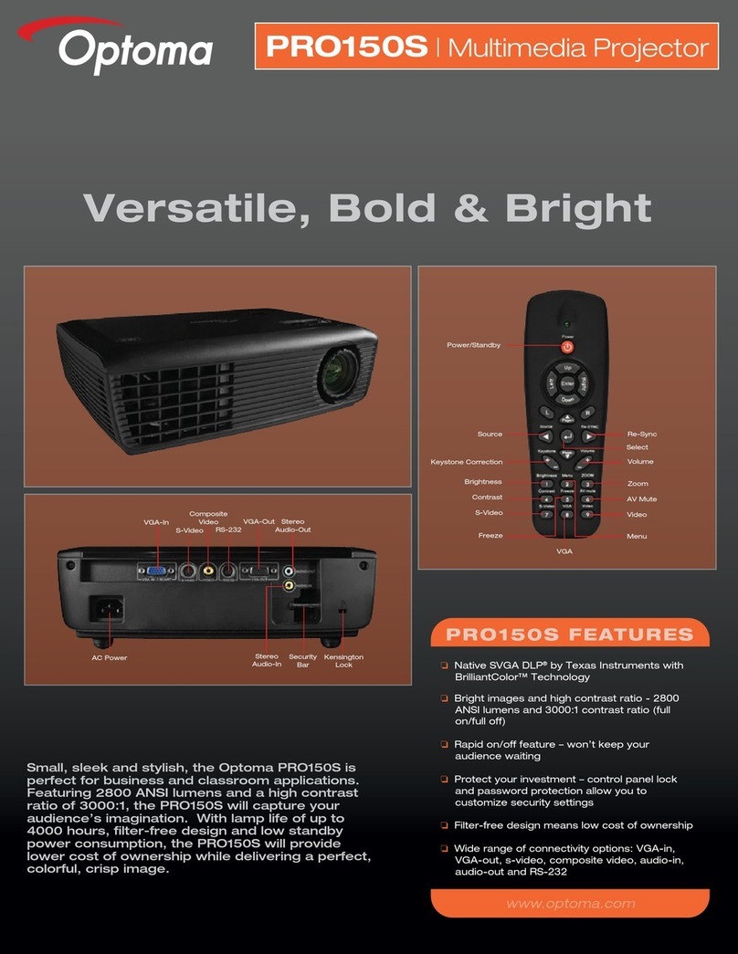 Optoma Optoma PRO150S Manuel utilisateur