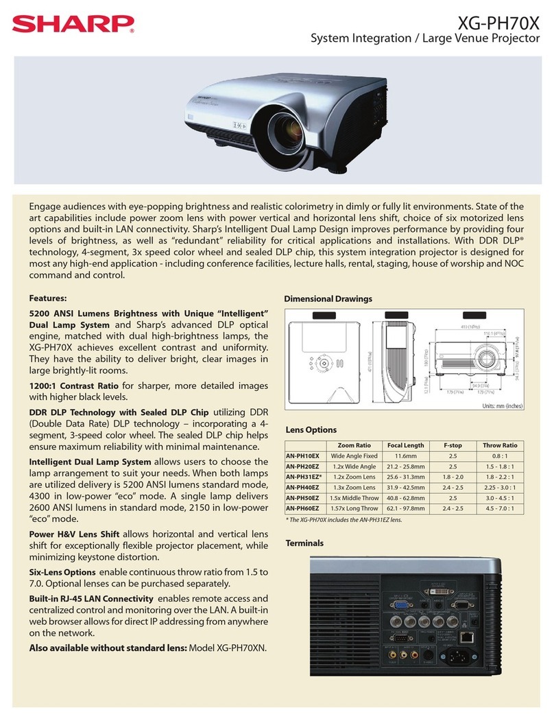 Sharp XG-PH70X - XGA DLP Projector Manuel utilisateur