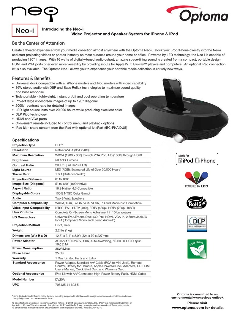 Optoma Neo-i DV20A Manuel utilisateur