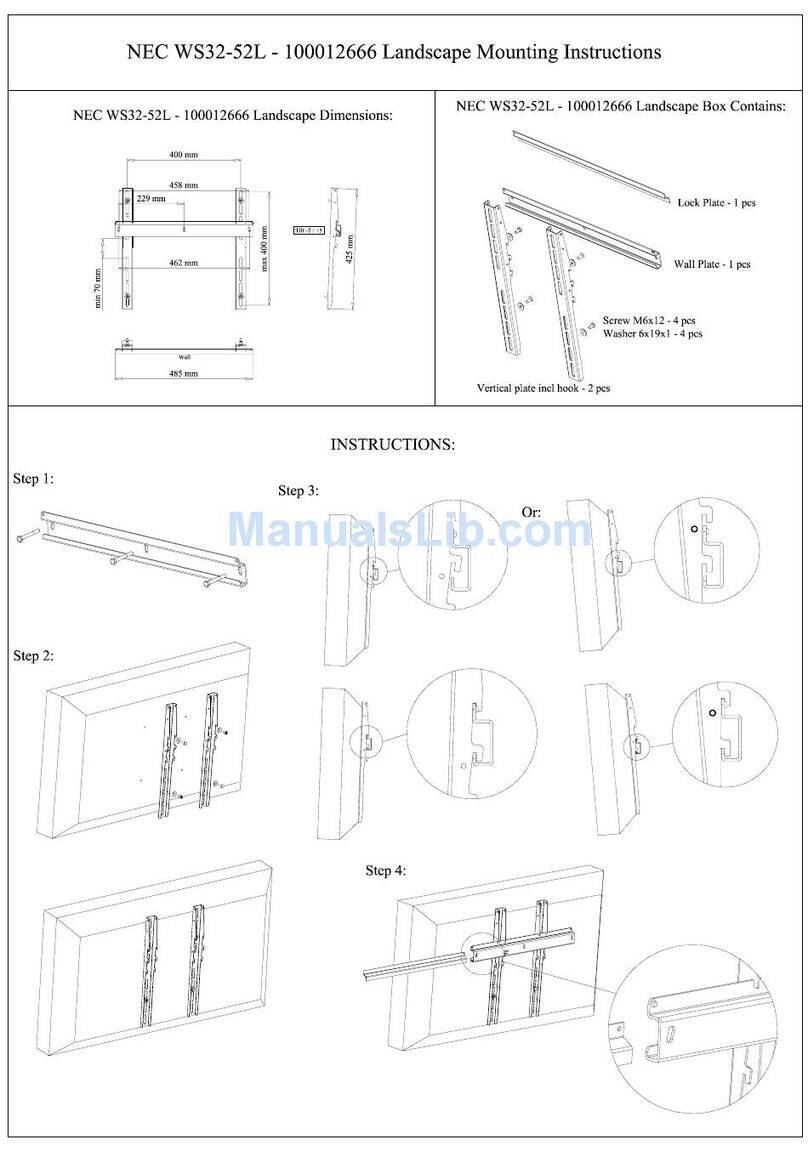 NEC Wall Mount WMS32-55 Manuel utilisateur