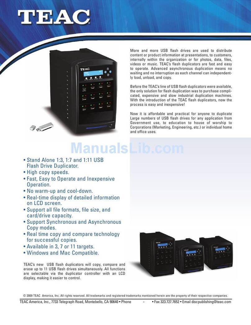 Teac USBDUPLICATOR/11 Instructions d'installation