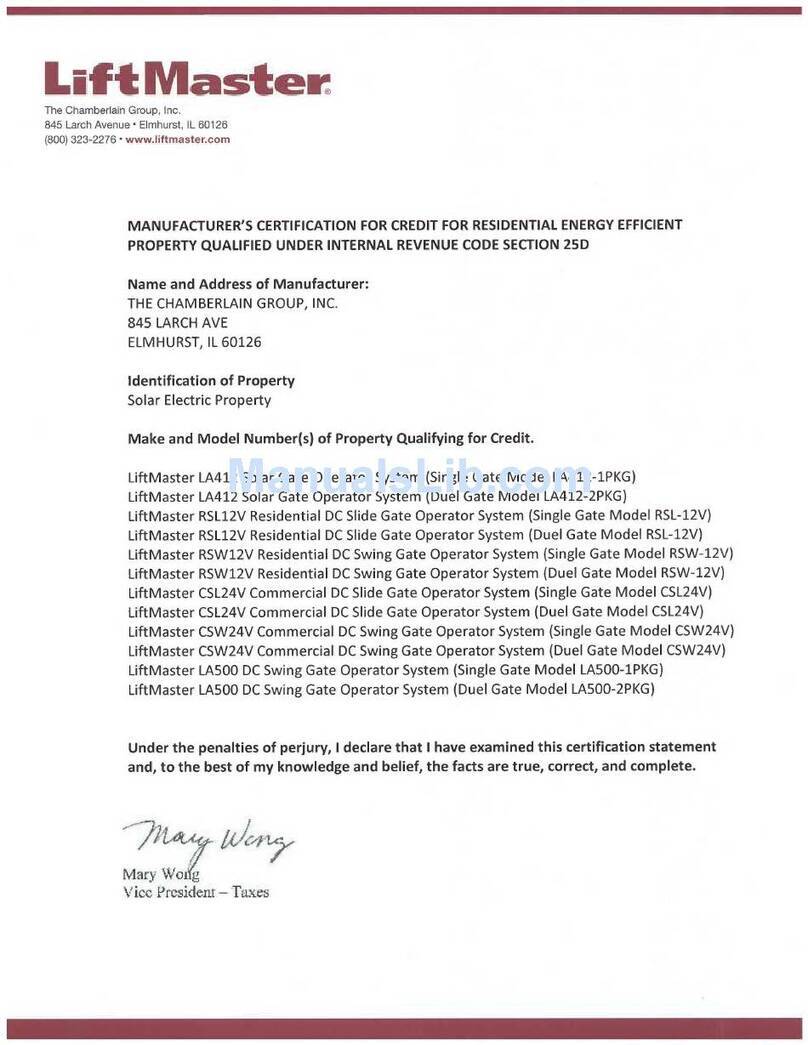 Chamberlain Liftmaster Elite LA500 Manuel utilisateur