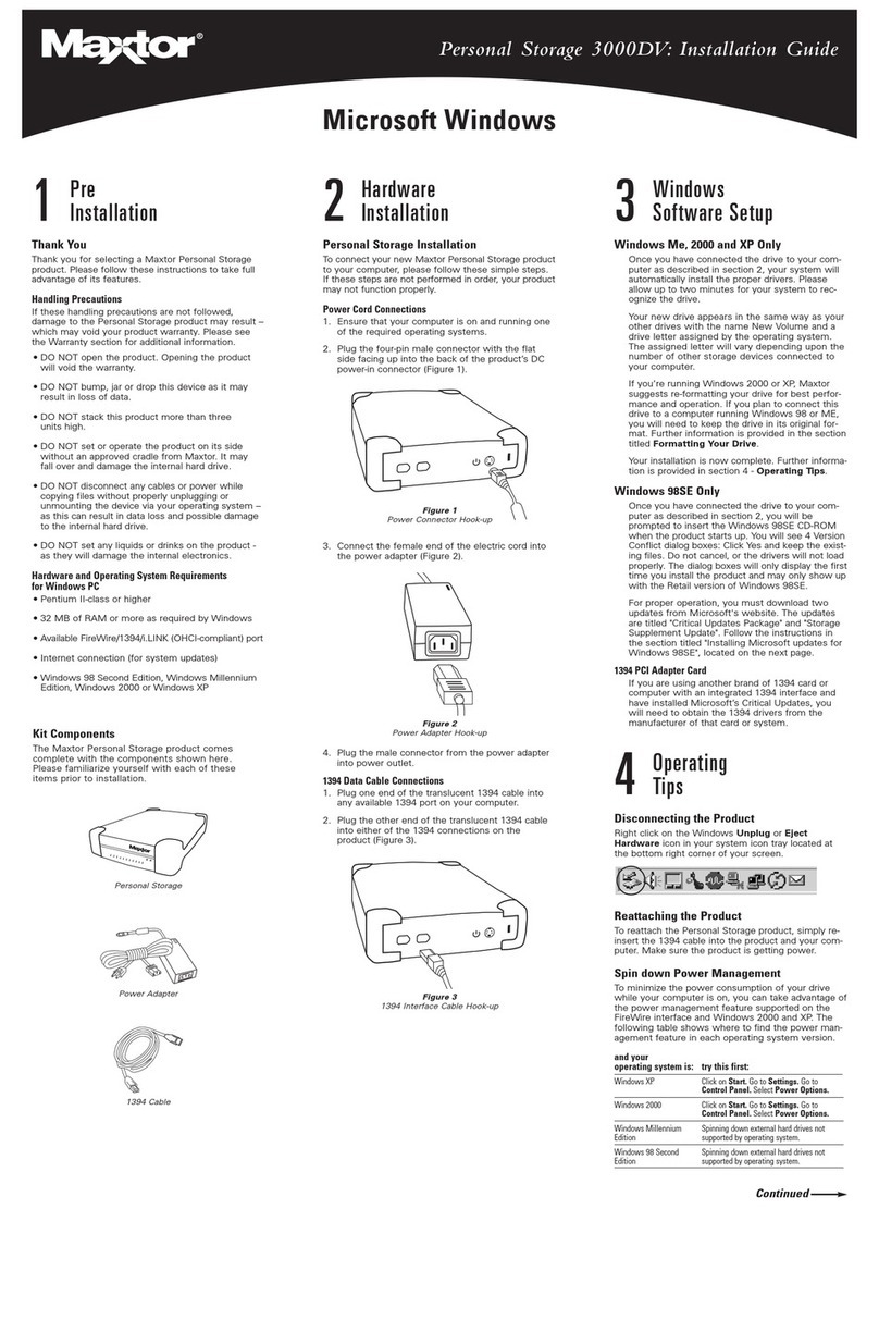 Maxtor Personal Storage 3000DV Manuel utilisateur